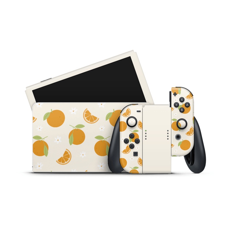 Sunkissed Citrus Nintendo Switch OLED Skin Full Set