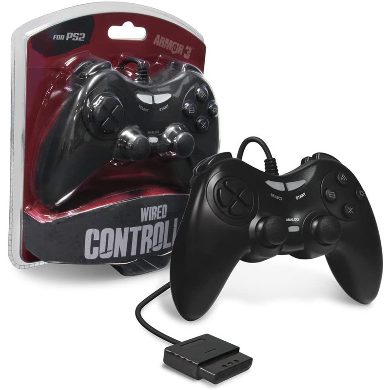 Armor3 Black Wired PS2 Game Controller – PS2