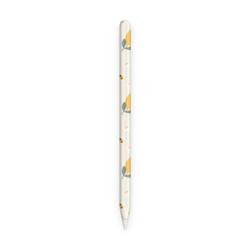 Zesty Lemons Beige Apple Pencil Skins Gen 2 (2018)